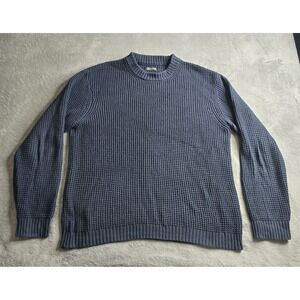 Line Of Trade Sweater Mens 3XL Navy Blue Crewneck Waffle Knit Long Sleeve